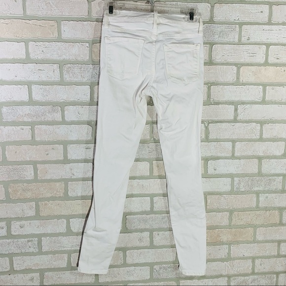 Frame Le Skinny de Jeanne Jeans in Blanc Distressed Size 26 - Picture 6 of 8